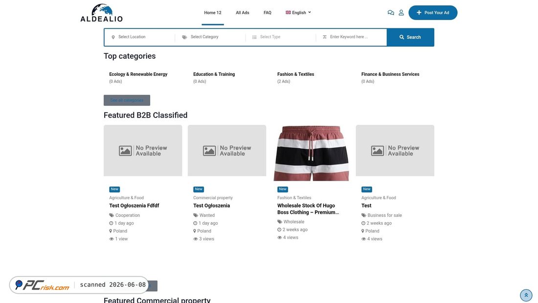 Screenshot di aldealio.com