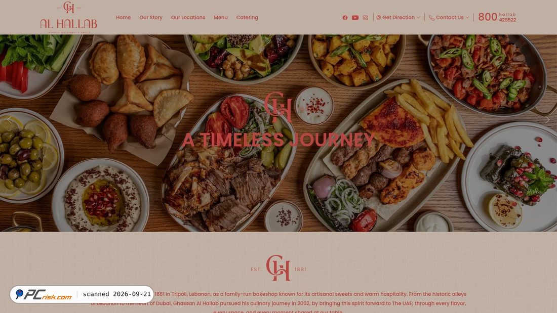 Captura de ecrã de alhallabrestaurant.com