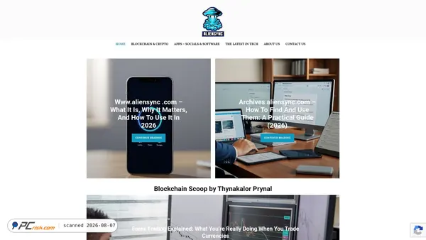 aliensync.com screenshot