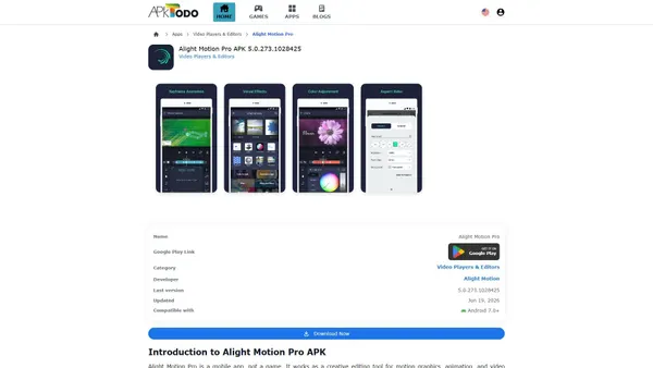 Zrzut ekranu alight-motion-pro.apktodo.io