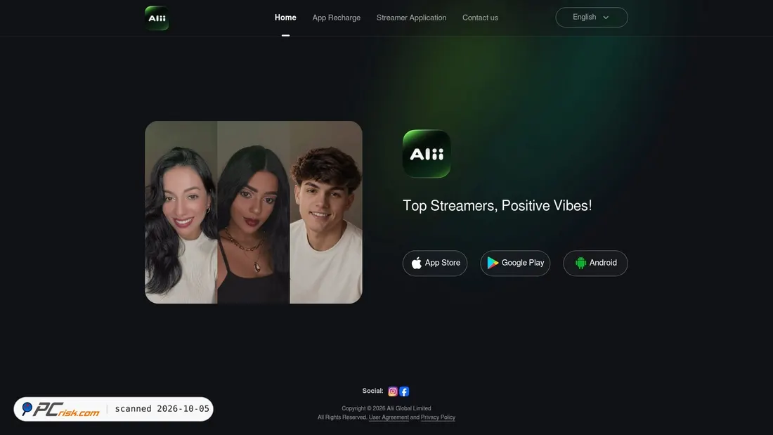 Captura de ecrã de aliiparty.com
