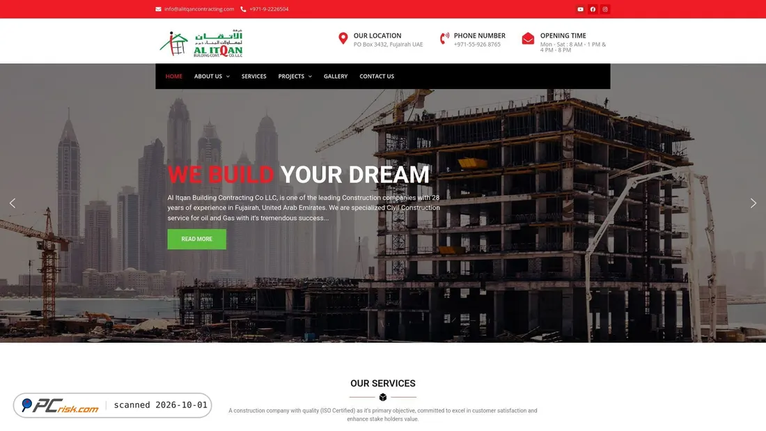 Captura de ecrã de alitqancontracting.com