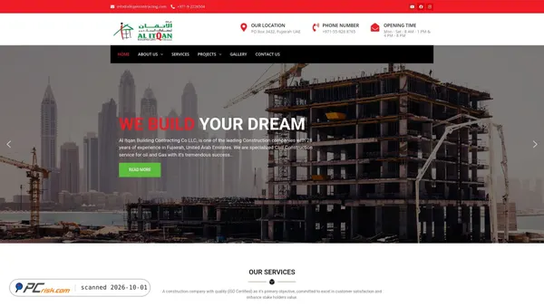 Captura de ecrã de alitqancontracting.com