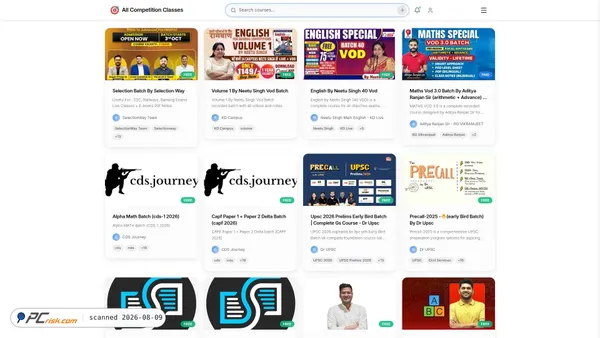 allcompetitionclasses.com screenshot