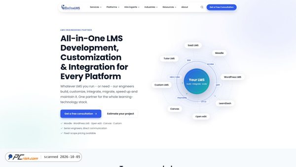 allinonelms.com screenshot
