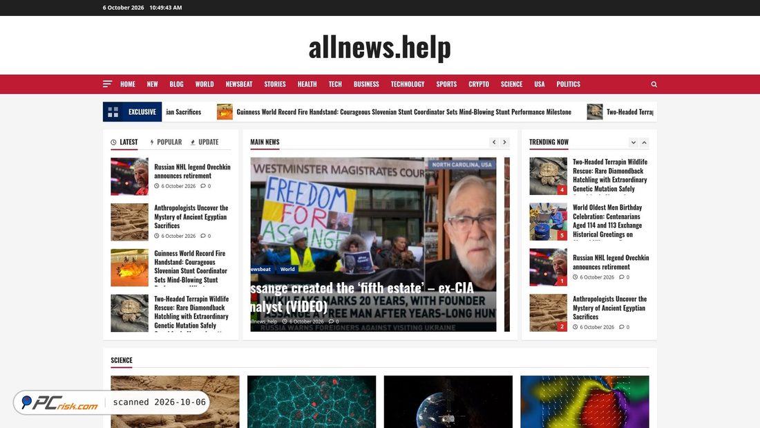 Captura de ecrã de allnews.help