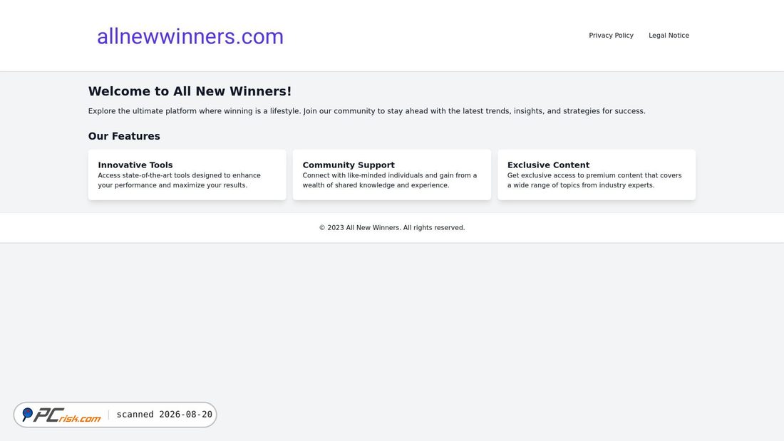 Screenshot di allnewwinners.com