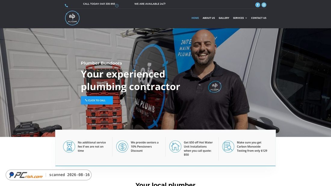 Screenshot of allplumbbundoora.com.au