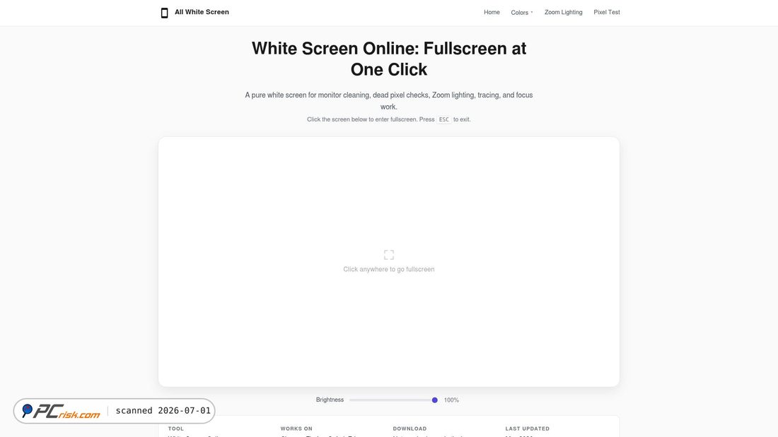 Screenshot of allwhitescreen.org