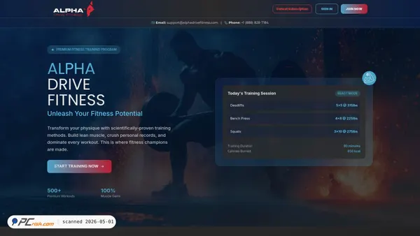 alphadrivefitness.com screenshot