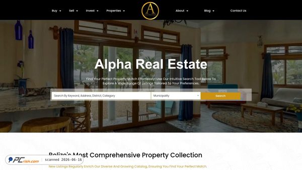 alpharealestatebelize.com screenshot