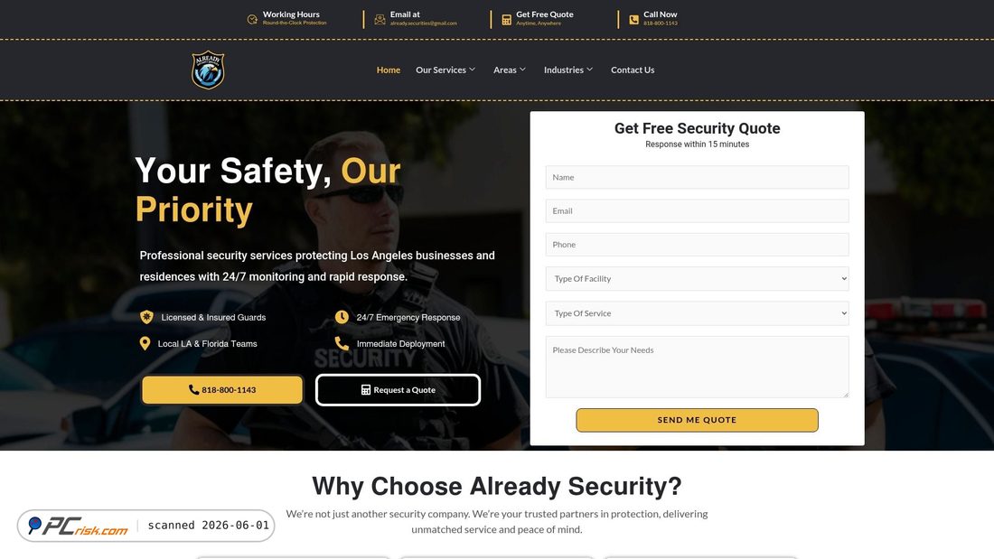 Screenshot of alreadysecurity.com