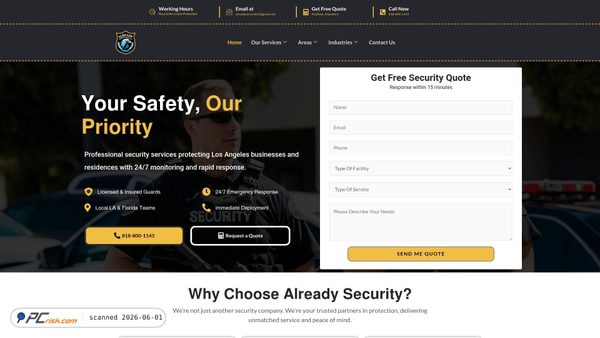 alreadysecurity.com screenshot