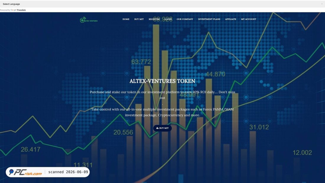 Screenshot di altex-ventures.com