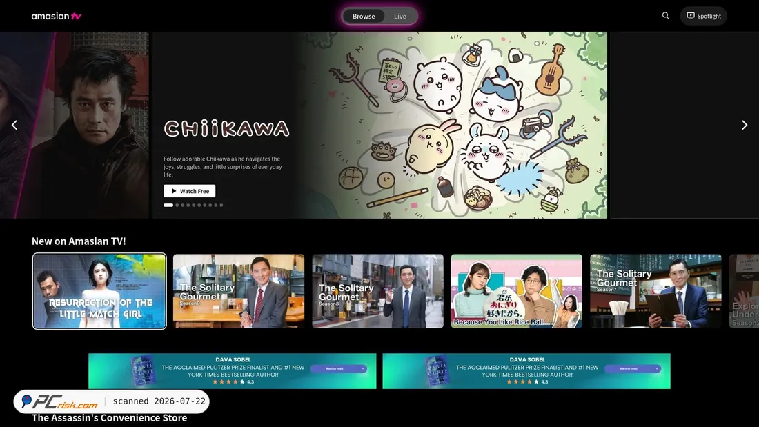 Screenshot of amasian.tv