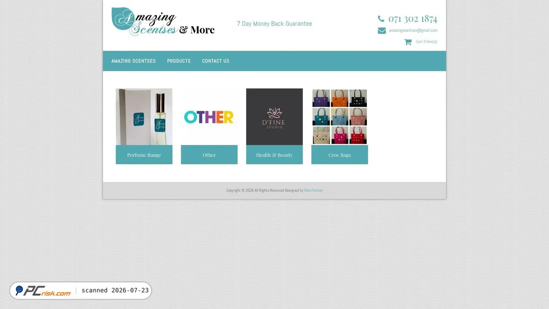 Screenshot of amazingscentsesandmore.co.za