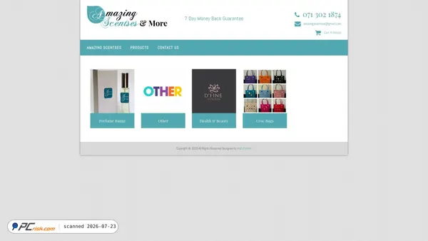 amazingscentsesandmore.co.za screenshot