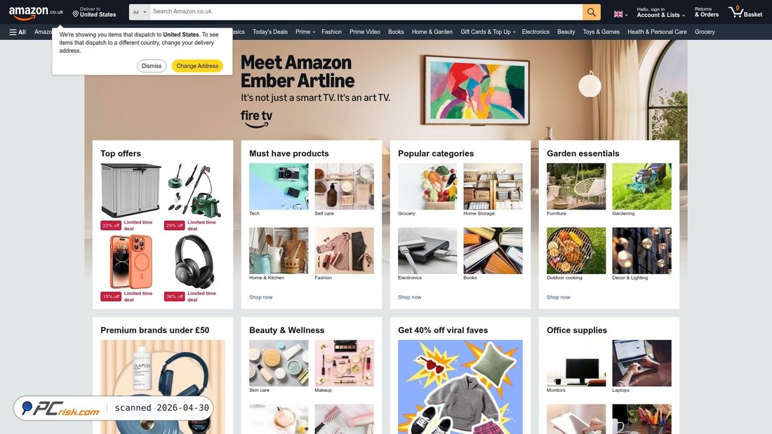 Screenshot of amazon.co.uk