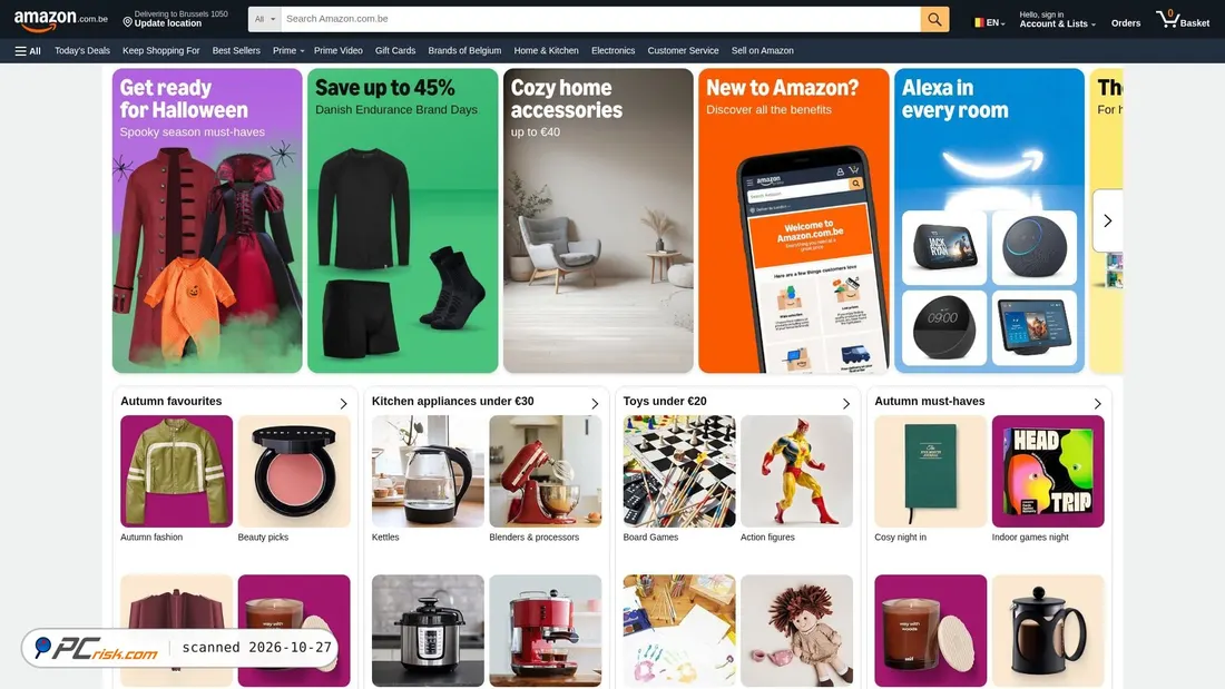 Screenshot von amazon.com.be