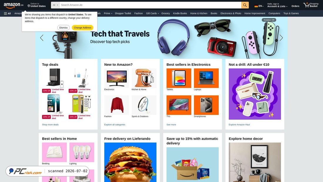 Screenshot von amazon.de