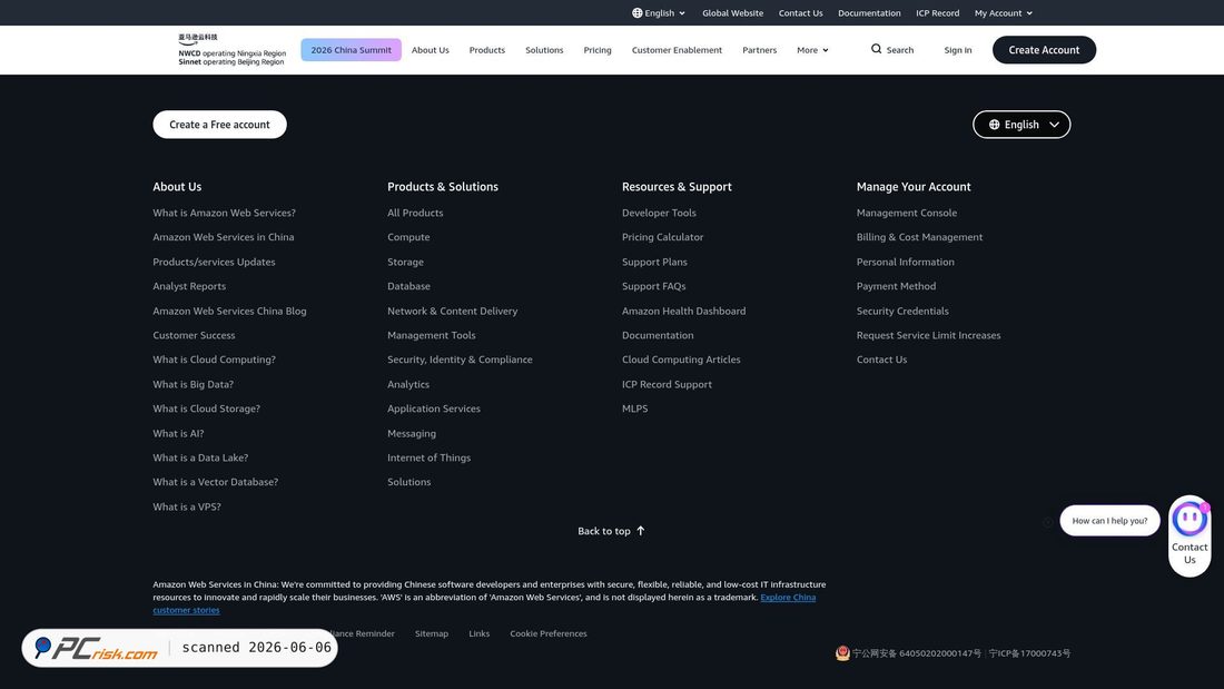 Screenshot of amazonaws.com.cn