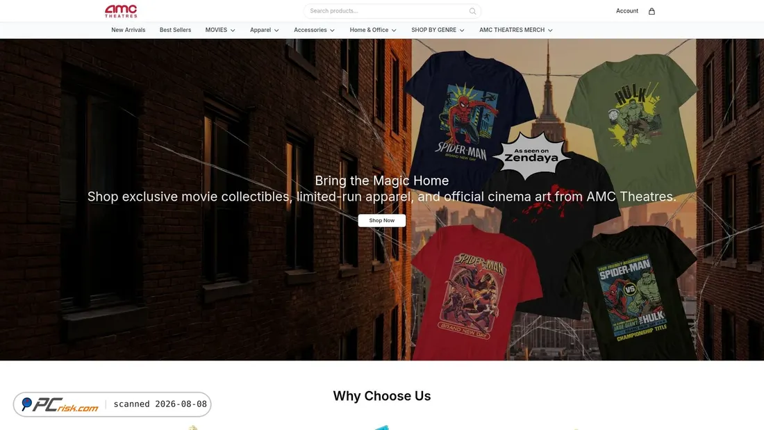 Screenshot of amctheatresshopmarvel.shop