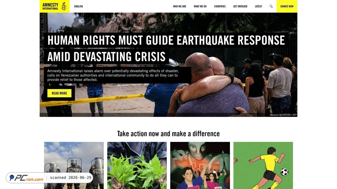 Screenshot of amnesty.org