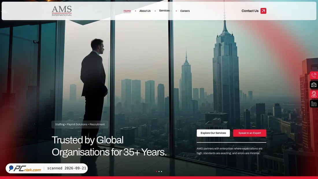 Screenshot of ams-int.com
