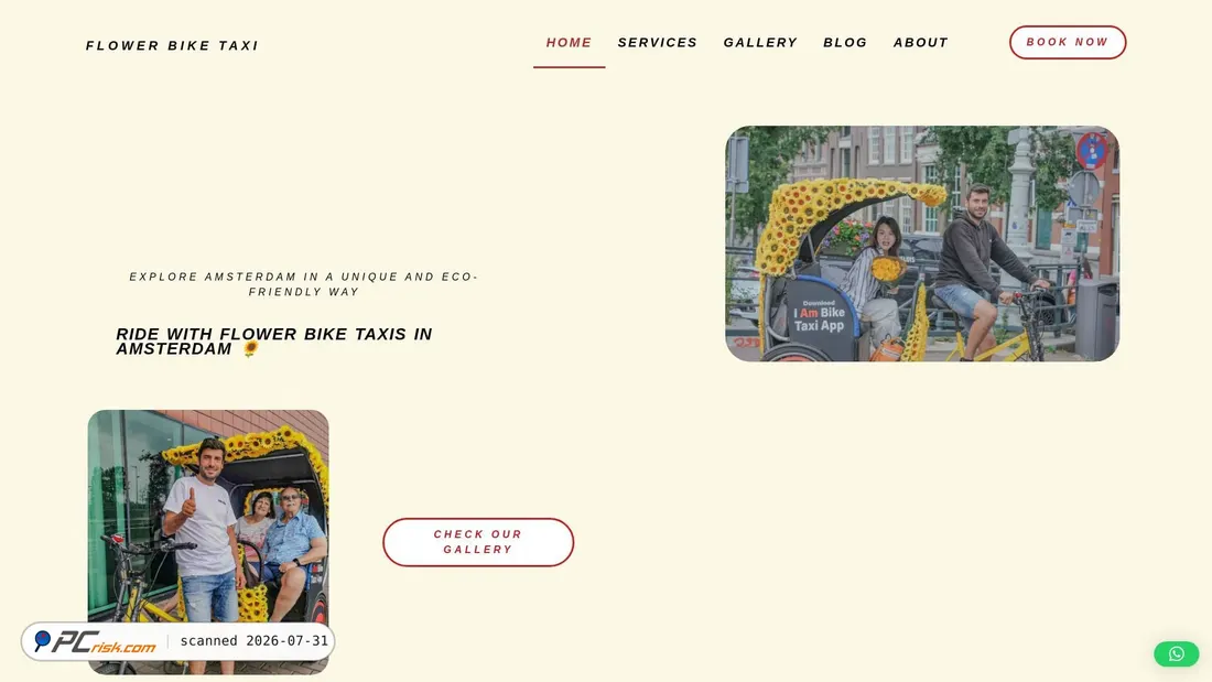 Screenshot of amsterdam-flower-bike-taxis.com