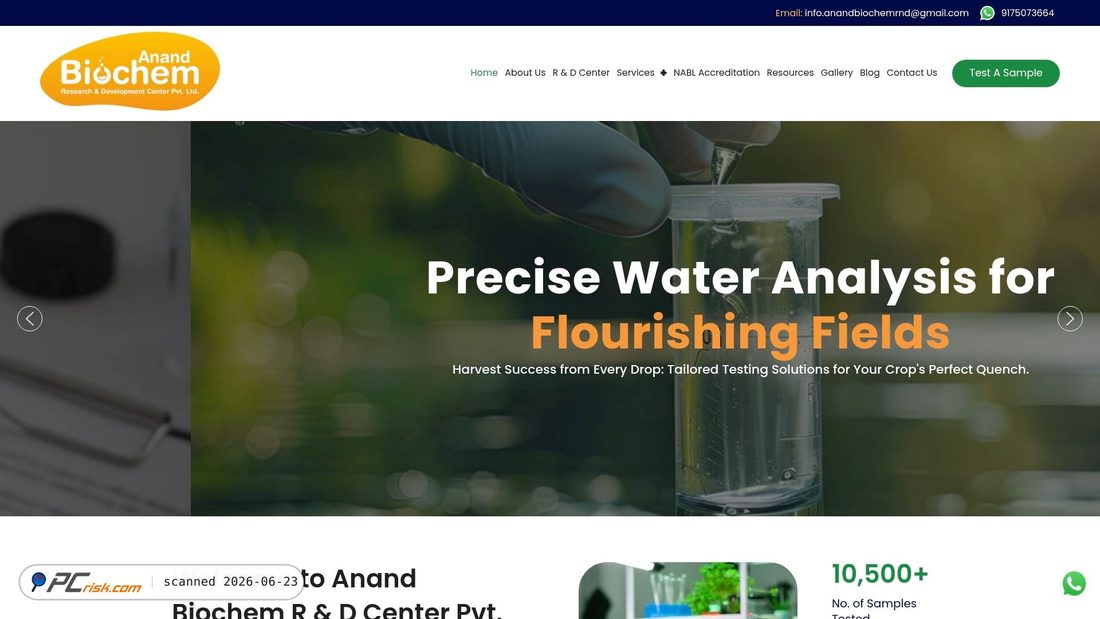 Screenshot di anandbiochem.com