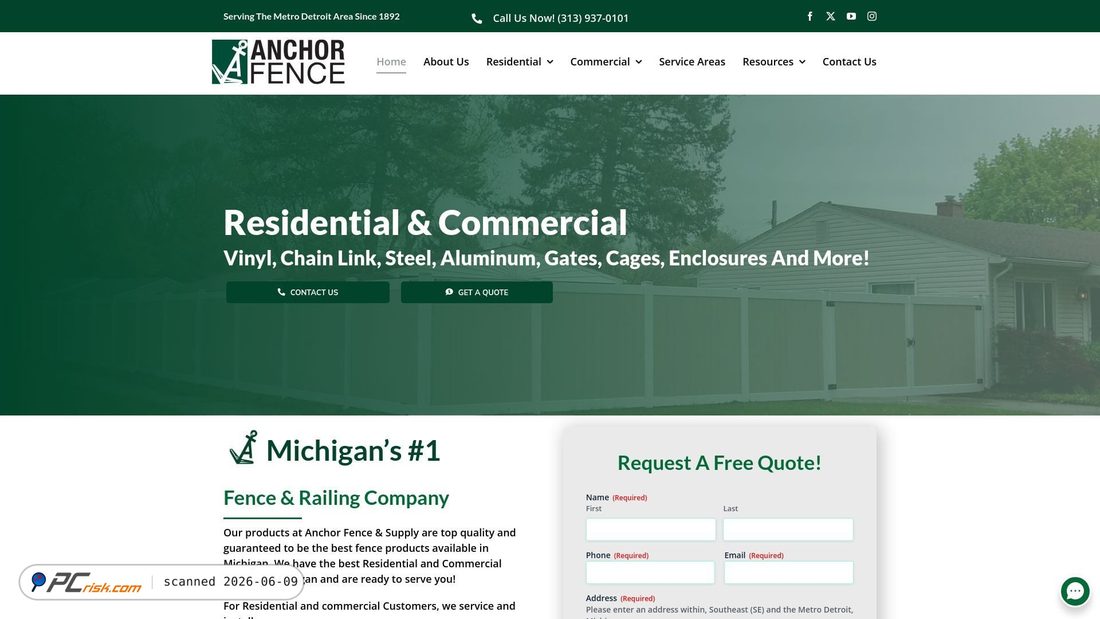 Screenshot di anchorfenceonline.com