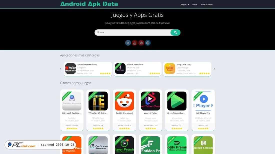 Captura de pantalla de androidapkdata.org