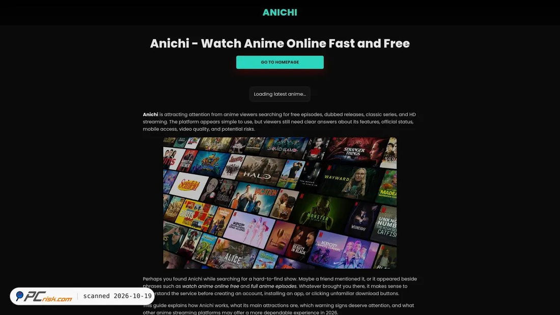 Screenshot von anichi.my