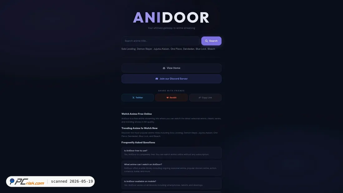 Screenshot of anidoor.me