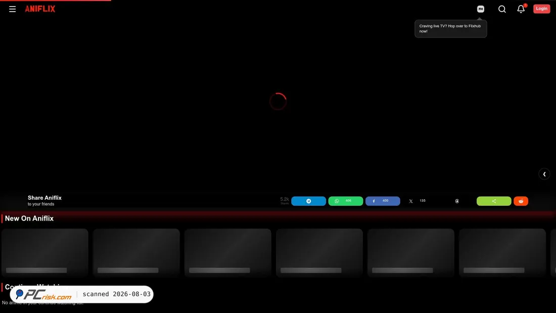 Screenshot of aniflix.uno