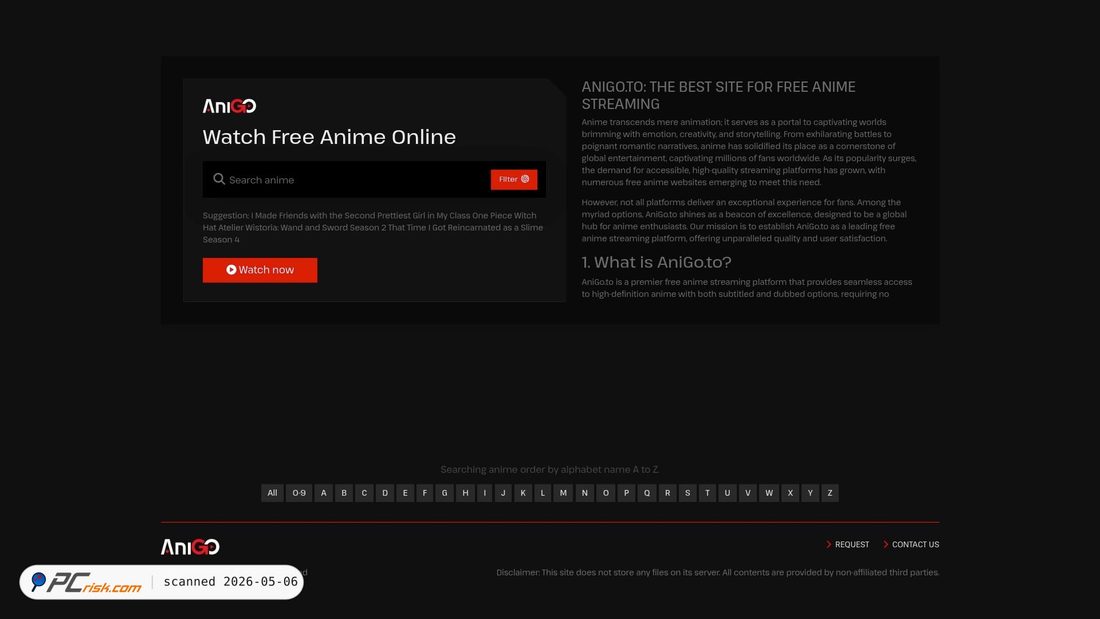 Screenshot of anigo.to