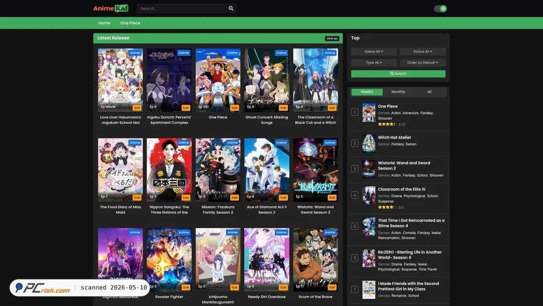 Screenshot of anikai.tv