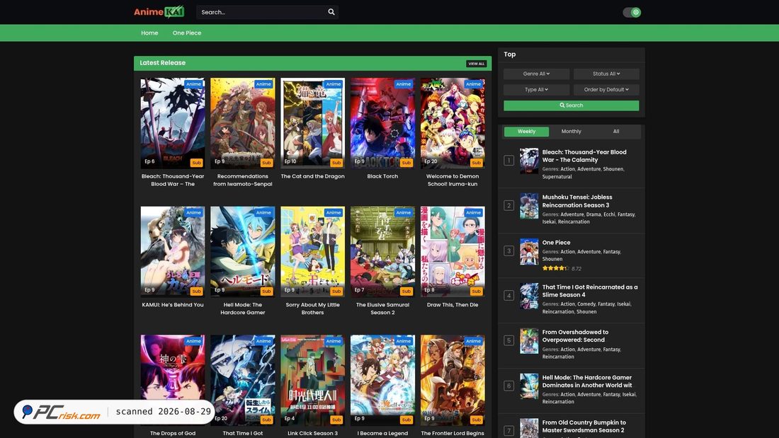 Screenshot di anikai.tv