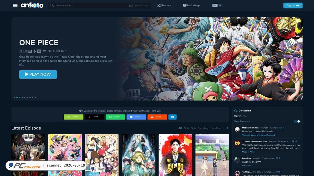 Screenshot of anikoto.cz