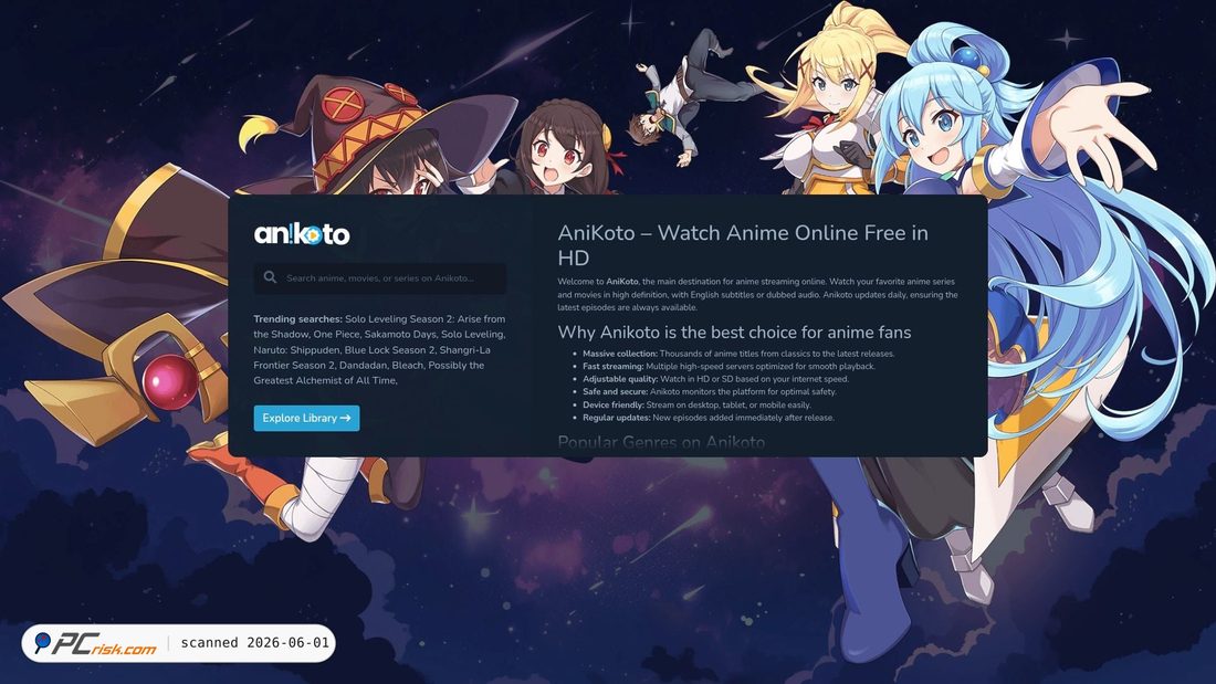 Screenshot of anikoto.me