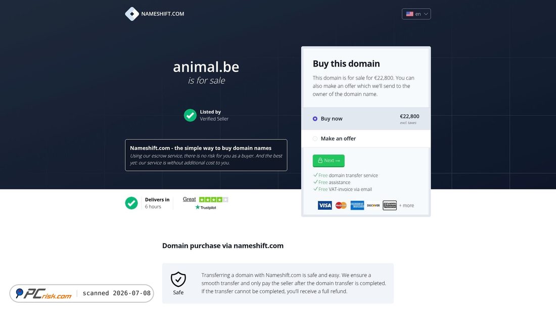 Screenshot of animal.be