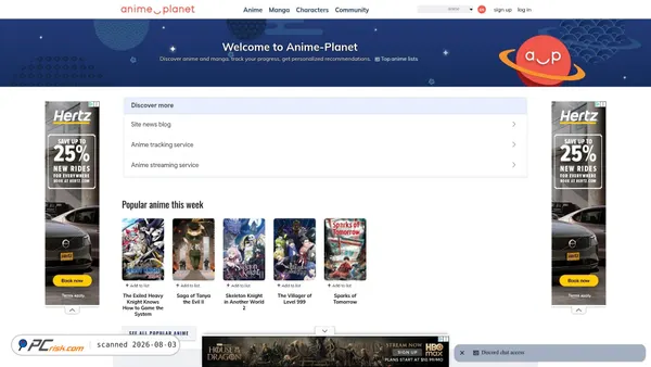 anime-planet.com screenshot