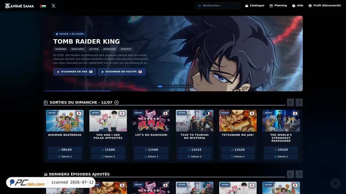 Screenshot of anime-sama.org