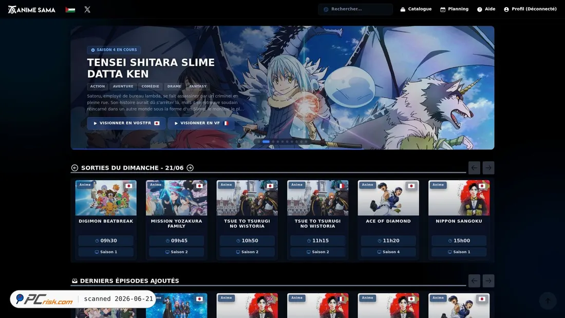 Screenshot of anime-sama.to