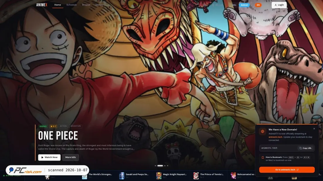 Screenshot van anime.streamxtv.tech