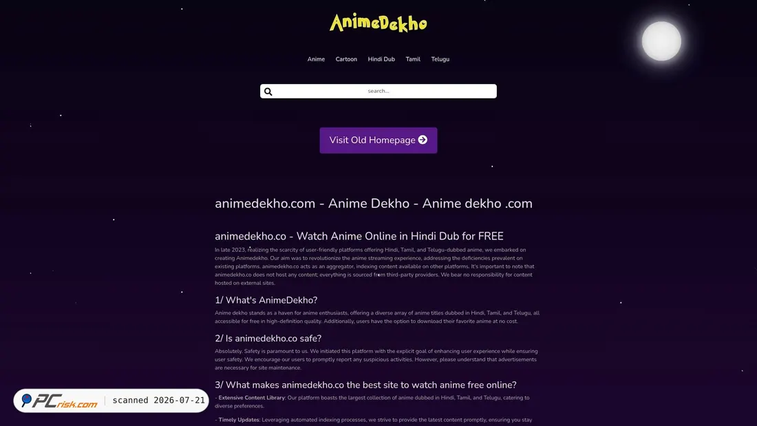 Screenshot of animedekho.app