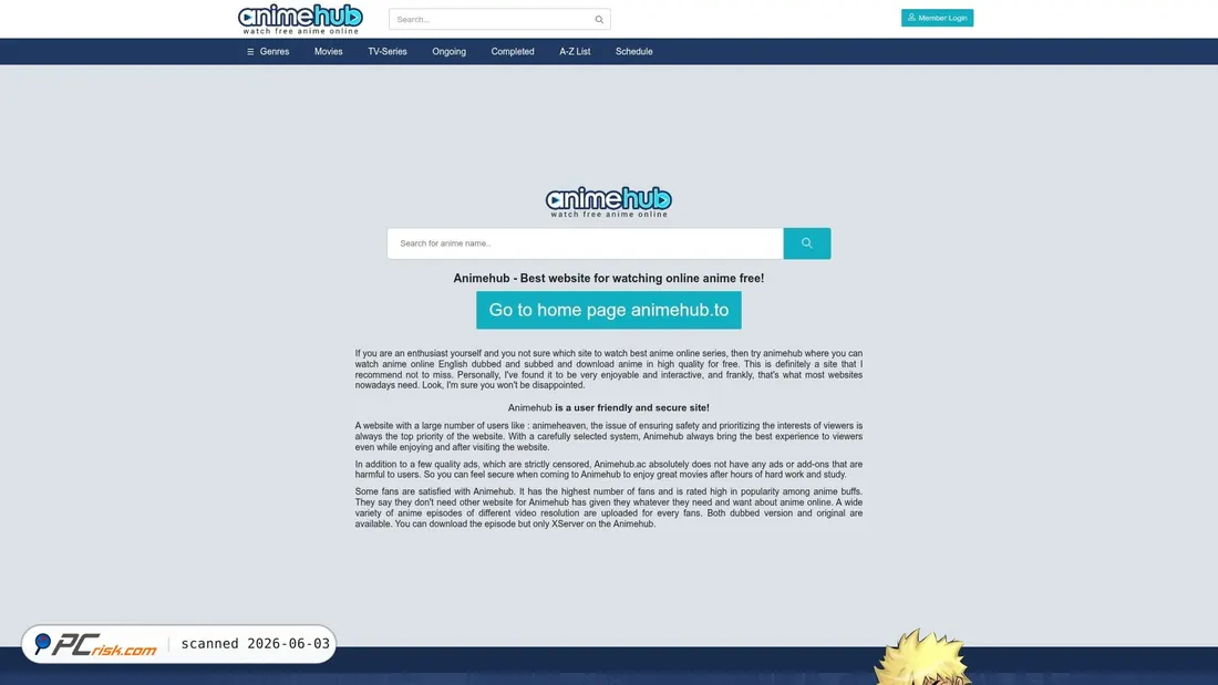 Screenshot of animehub.ac