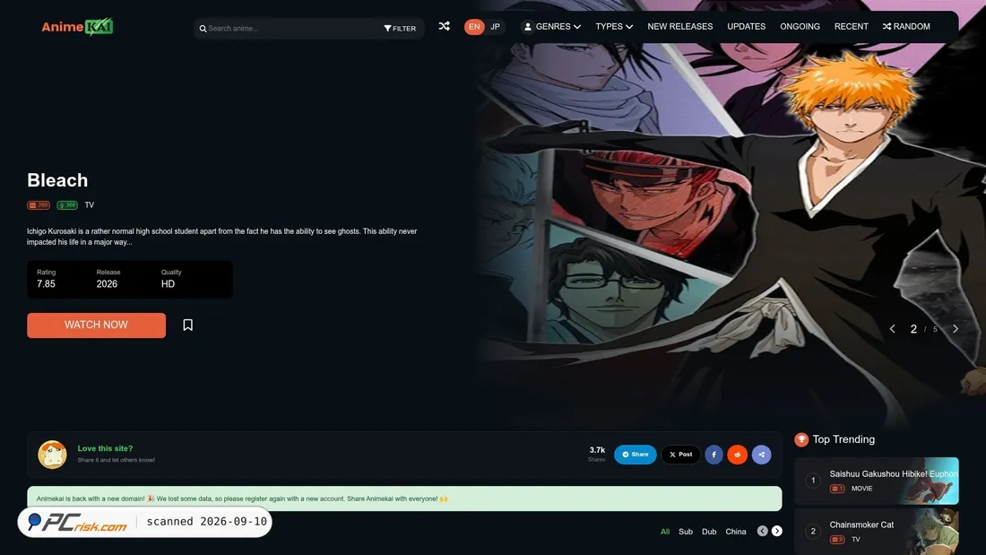 Screenshot van animekai.at