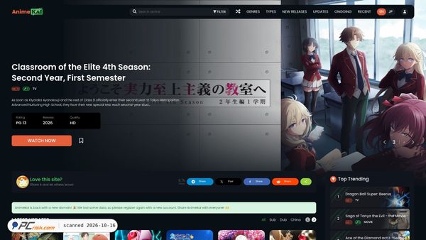 Capture d’écran de animekai.be