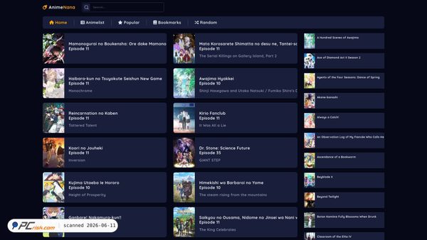 animenana.com screenshot